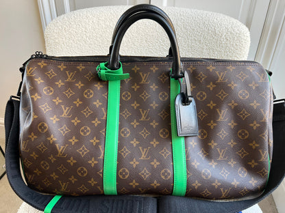Louis Vuitton Keepall Bandouliere 50 Monogram Macassar and Minty Green (RRP £2,520)