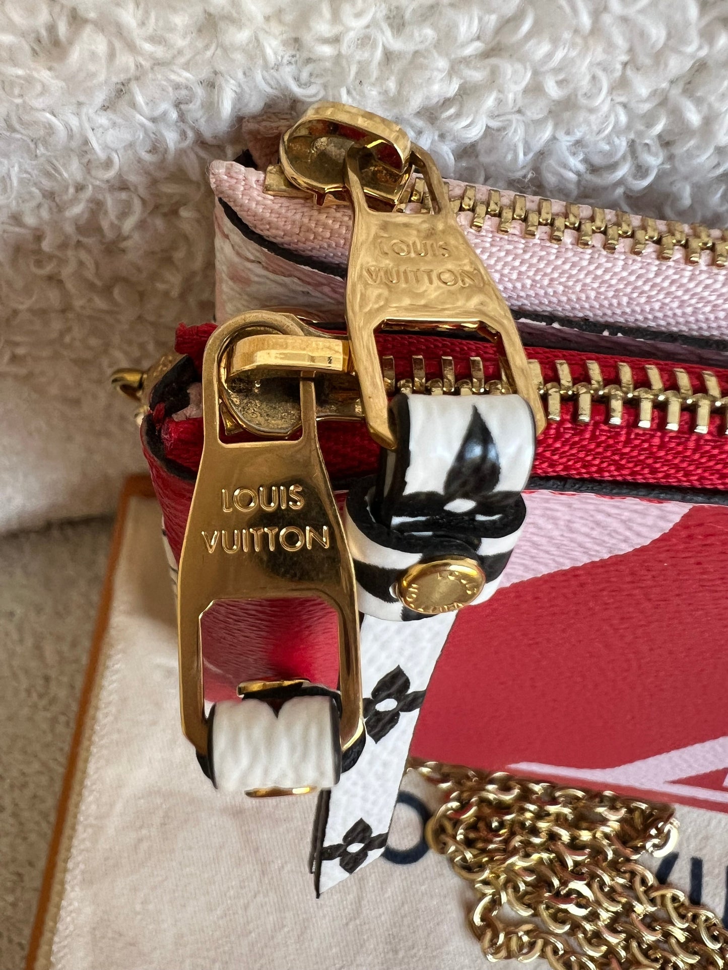 Louis Vuitton Double Zip Pochette Red Giant Monogram Jungle (RRP £1250)