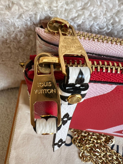 Louis Vuitton Double Zip Pochette Red Giant Monogram Jungle (RRP £1250)