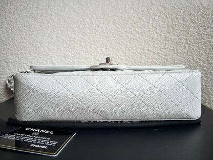 Chanel Medium Classic Flap in White Caviar (RRP £9090)