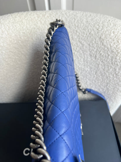 Chanel Blue Lambskin Large Boy Bag