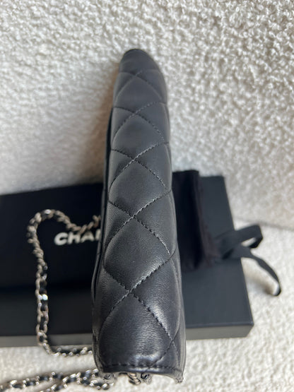 Chanel Wallet on Chain in Black Lambskin Silver Hardware (RRP £2,930)