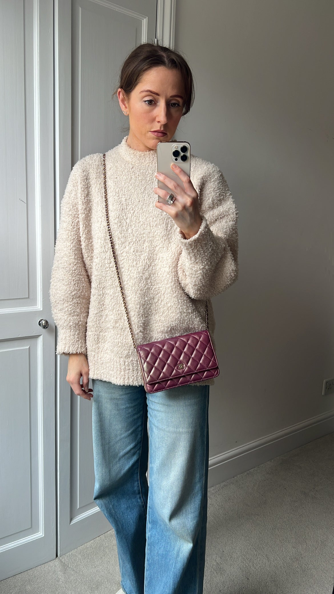 Chanel Iridescent Purple Lambskin Wallet on Chain