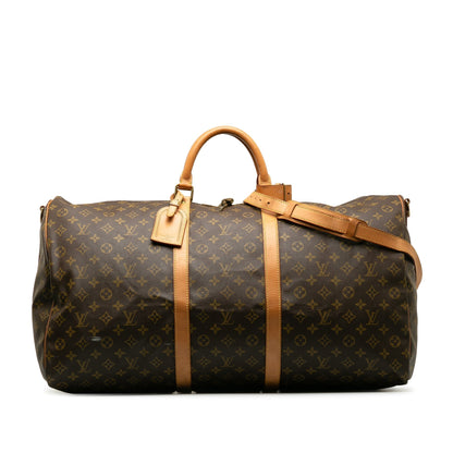 Brown Louis Vuitton Monogram Keepall Bandouliere 60 Travel Bag