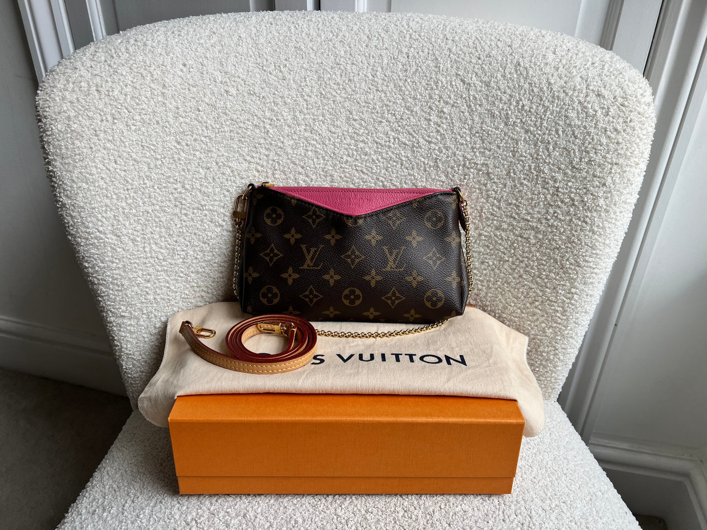 Louis Vuitton Pink and Monogram Pallas Pochette