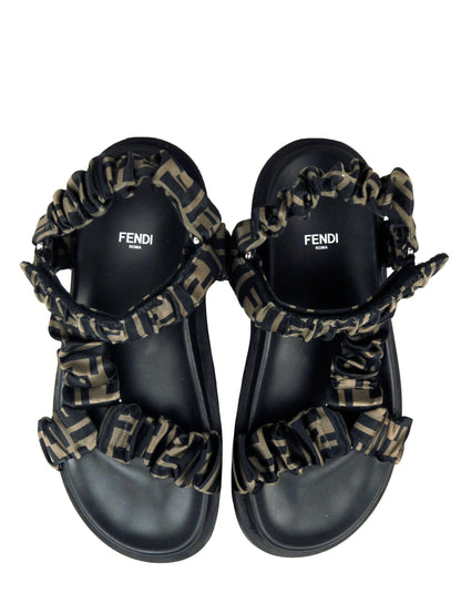 Fendi Satin Ruched Fendi Feel Sandals sz 39.5