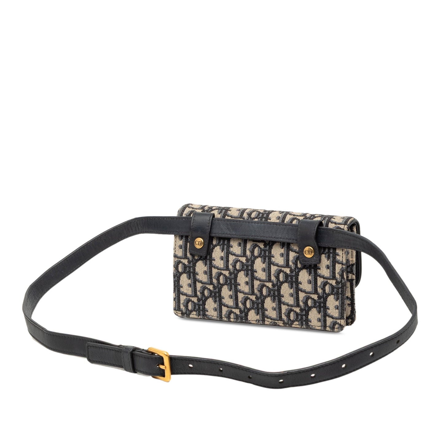 Blue Dior Oblique Canvas Saddle Belt Bag