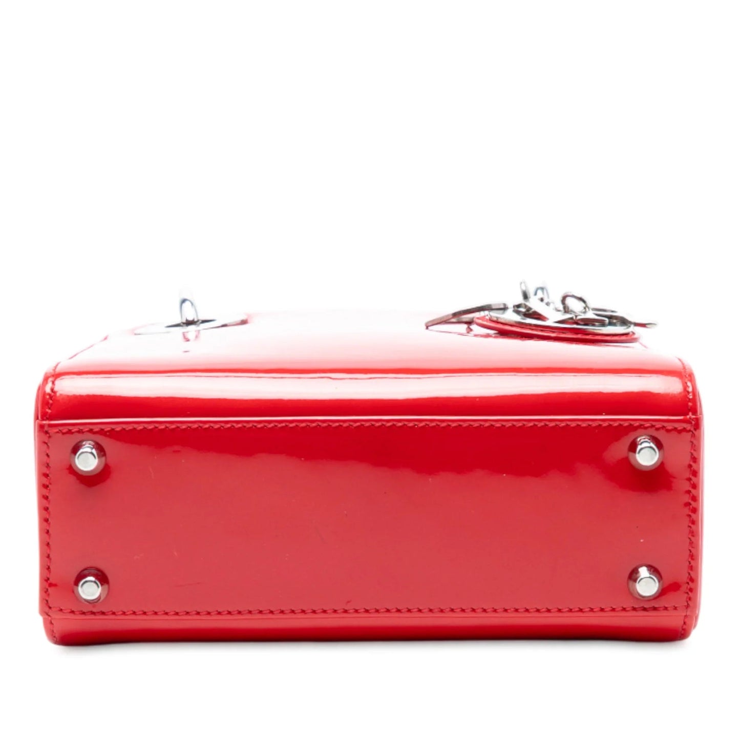 Red Dior Mini Patent Lady Dior Satchel