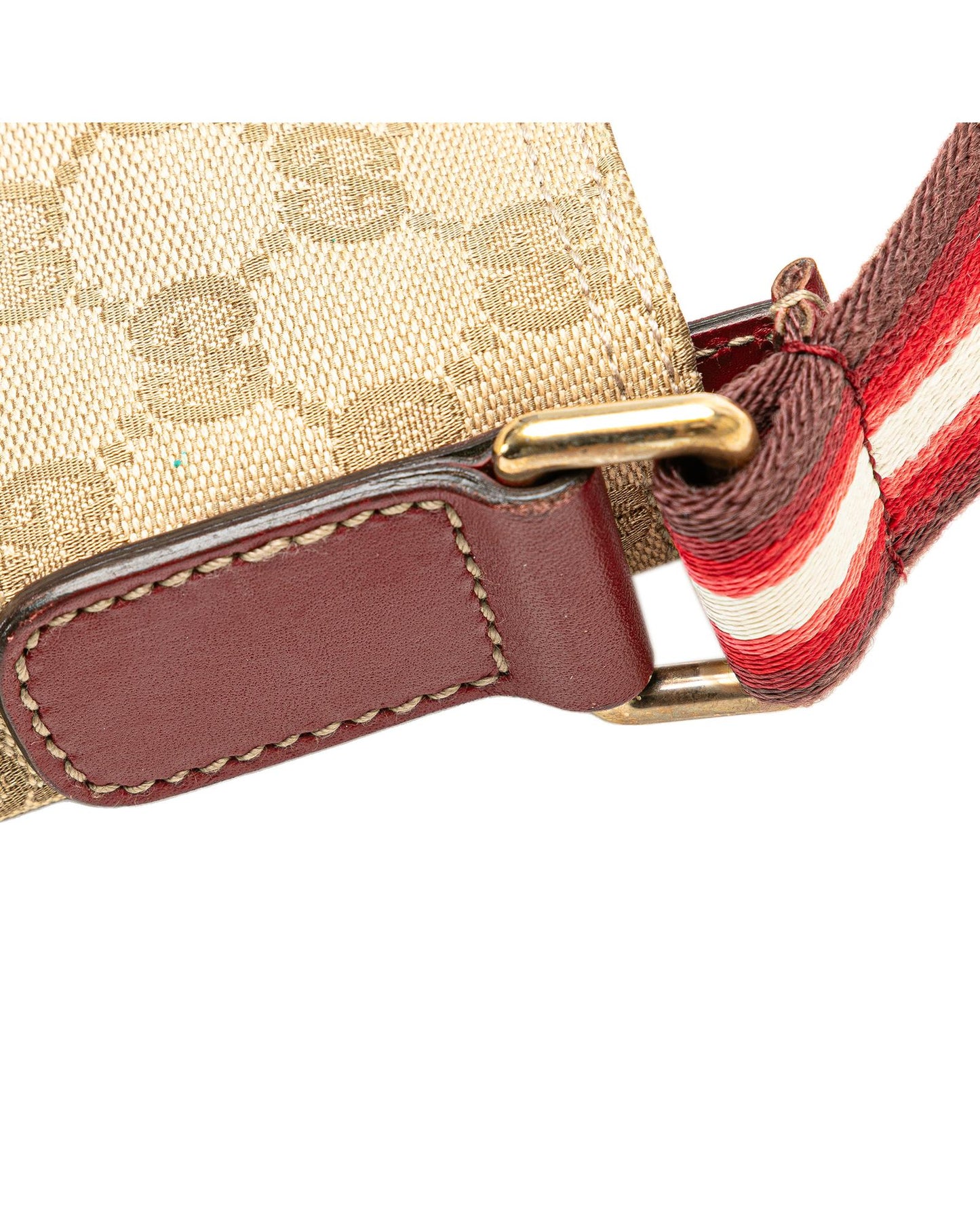 Canvas Crossbody Bag with Leather Trim and Web Strap