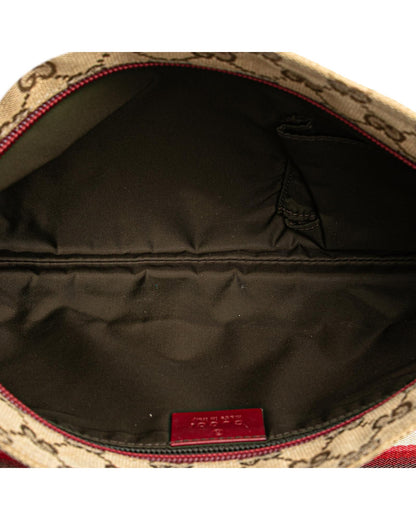 Canvas Crossbody Bag with Leather Trim and Web Strap