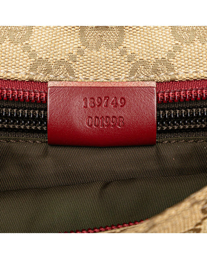 Canvas Crossbody Bag with Leather Trim and Web Strap