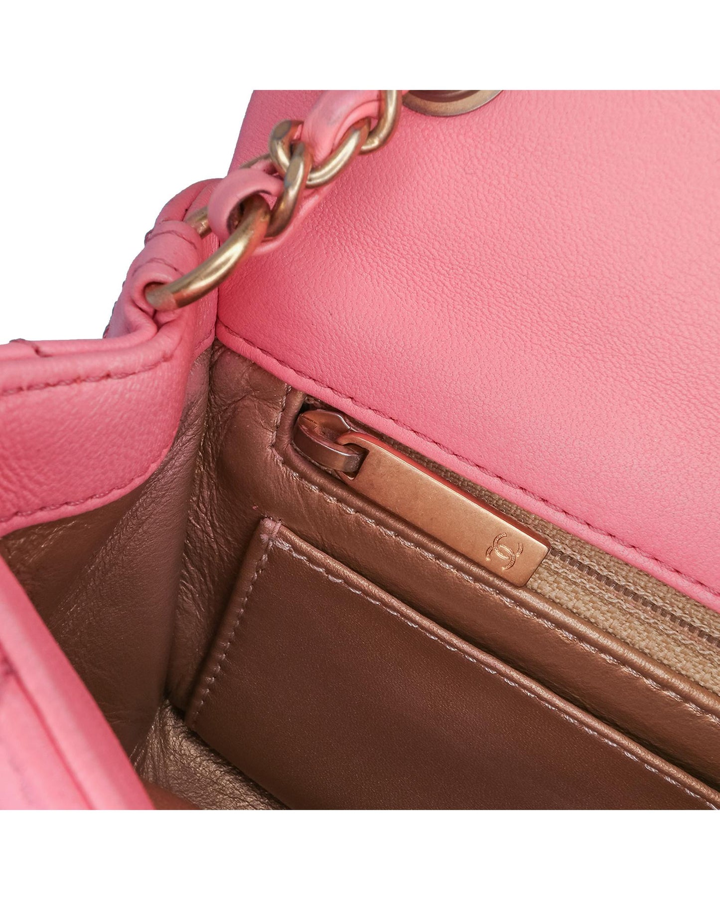 Mini Rectangular Classic Lambskin Pearl Crush Single Flap Crossbody Bag
