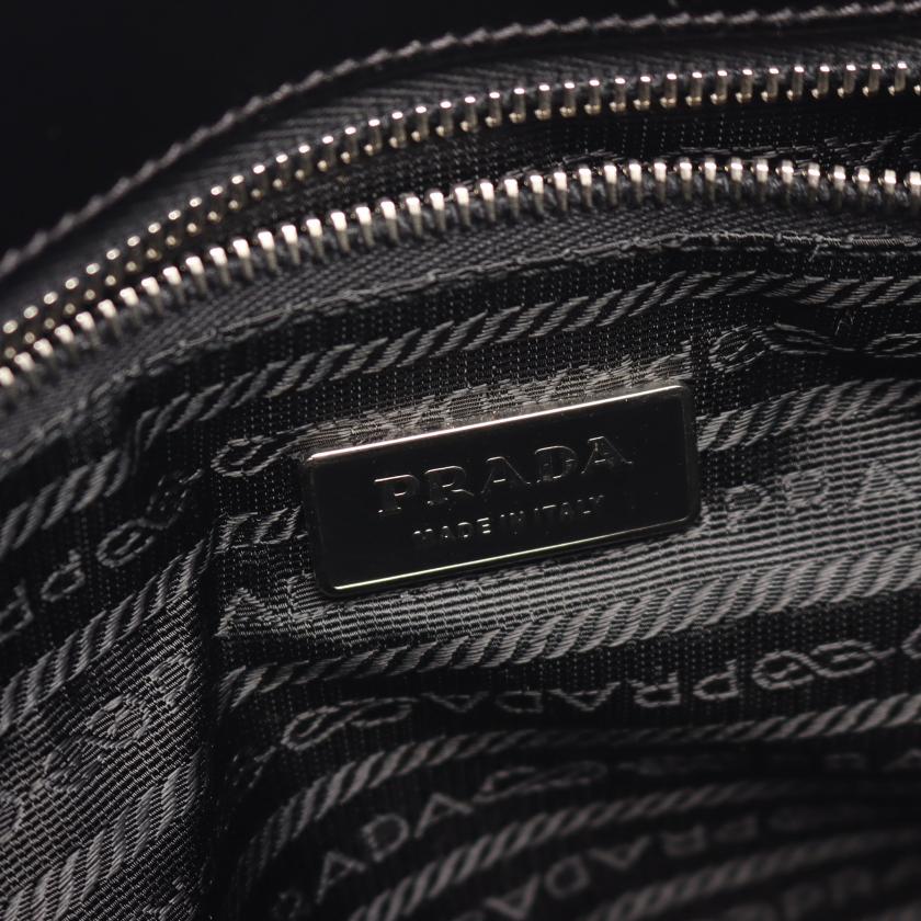 Prada Tessuto Acciaio Tote Bag, Nylon & Leather, Black