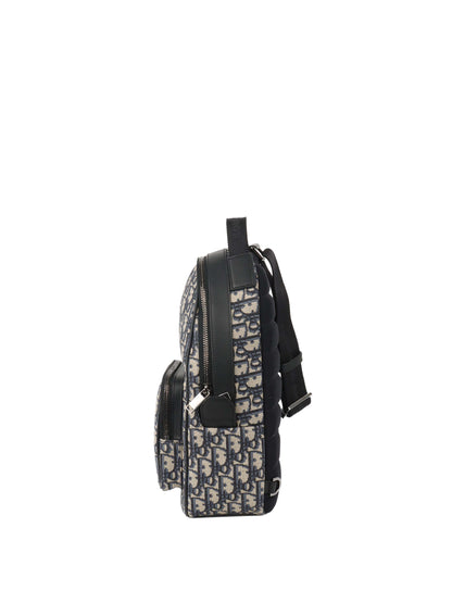 Dior Blue Oblique Canvas Crossbody Sling Bag