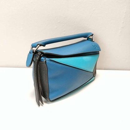 Loewe Puzzle Bag Mini Handbag Leather 2way Blue