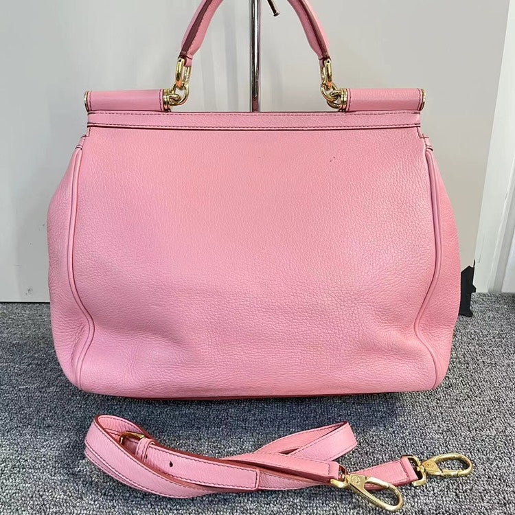 Dolce & Gabbana Sicily Leather Crossbody Bag Pink