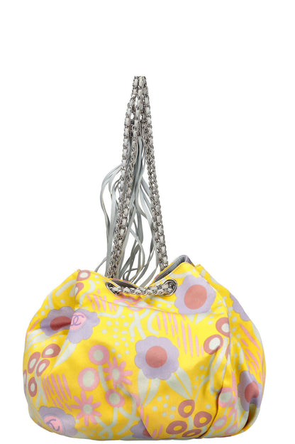 Chanel Bucket Bag Floral Satin 2003 Summer