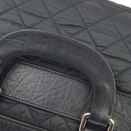 Chanel Black Nylon Calfskin Paris-New York Duffle Handbag