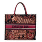 Christian Dior Canvas Embroidered Dior Animals Tiger Book Tote Deep Blue Fuchsia