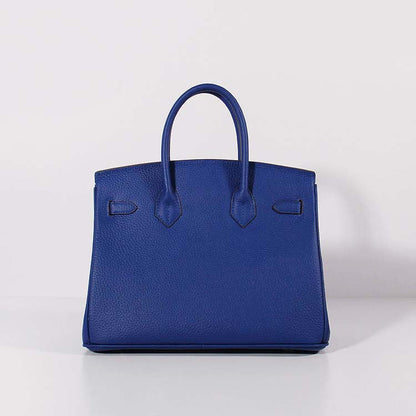 Luxury Hermes 30Cm Birkin Bag Togo Leather With Strap Electric Blue Gold