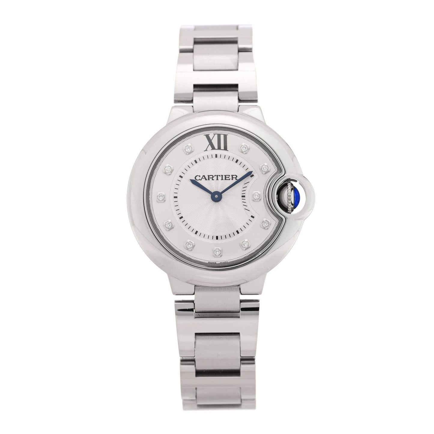 Stainless Steel Diamond 33mm Ballon Bleu De Cartier Quartz Watch