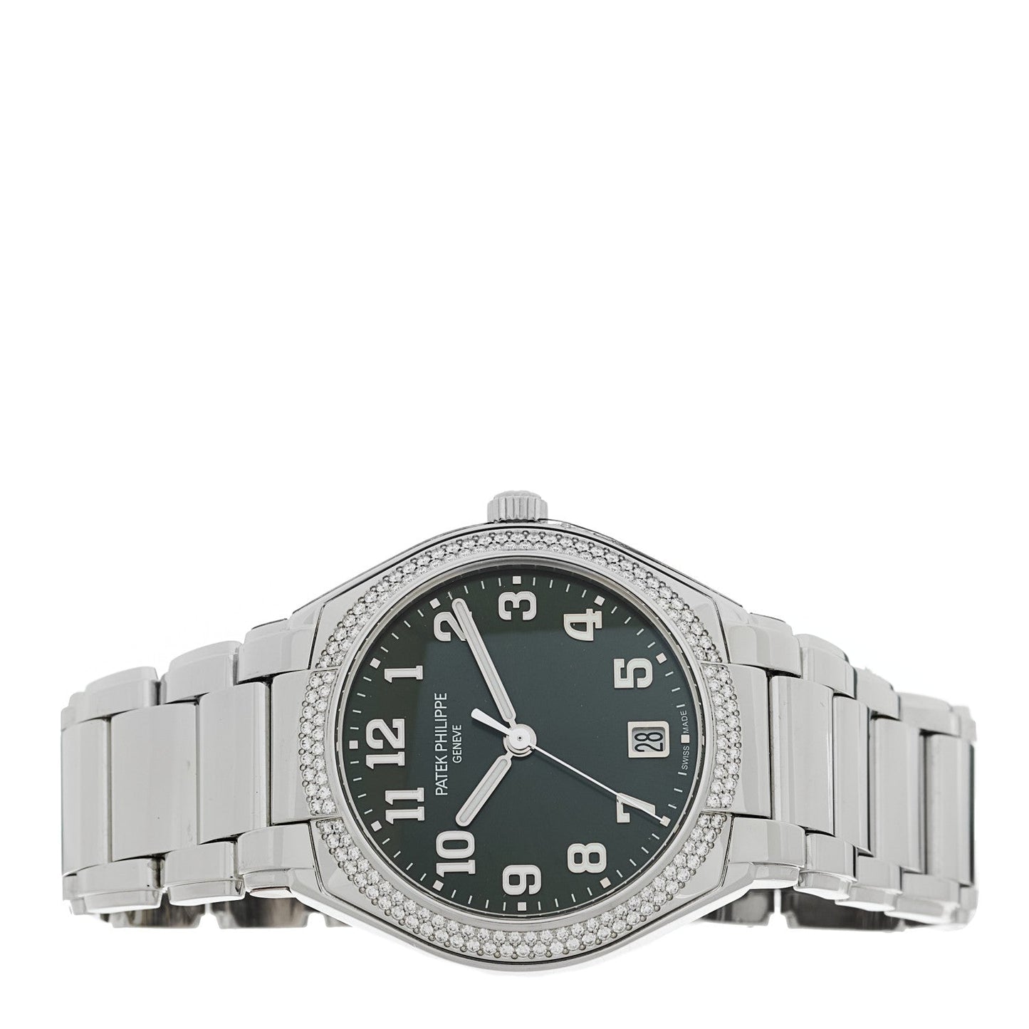 Stainless Steel Diamond 36mm Twenty-4 Automatic Watch Green 7300/1200A-011
