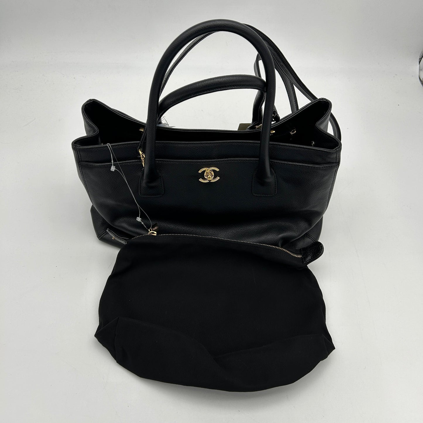 Chanel Black Calfskin Shoulder Bag Large