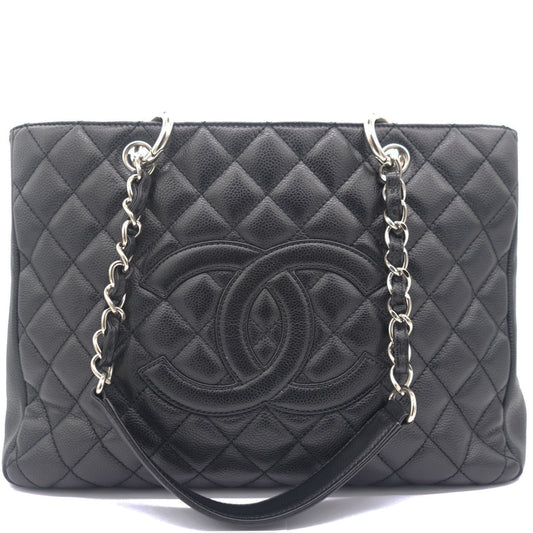 Chanel Quilted Caviar Leather Black Tote