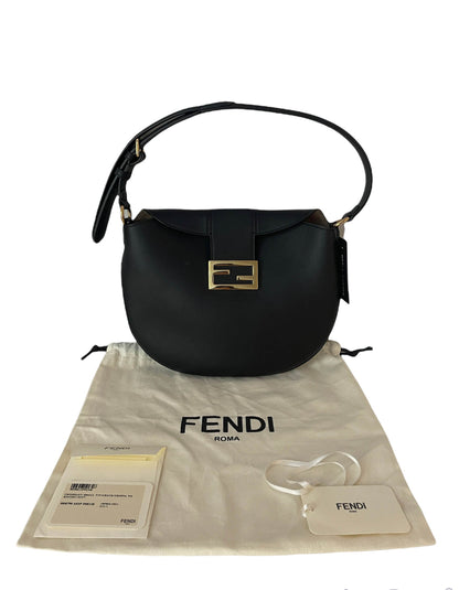 Fendi NEW 2021 Black Small Crescent Shoulder Bag