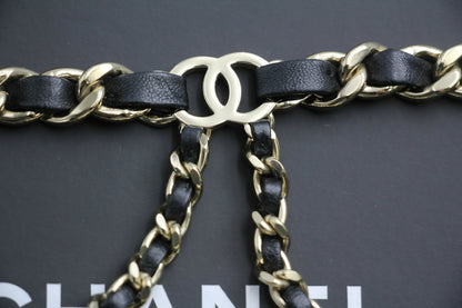 Chanel B21S Metal Handbag Leather Chain Waist Chain 92Cm
