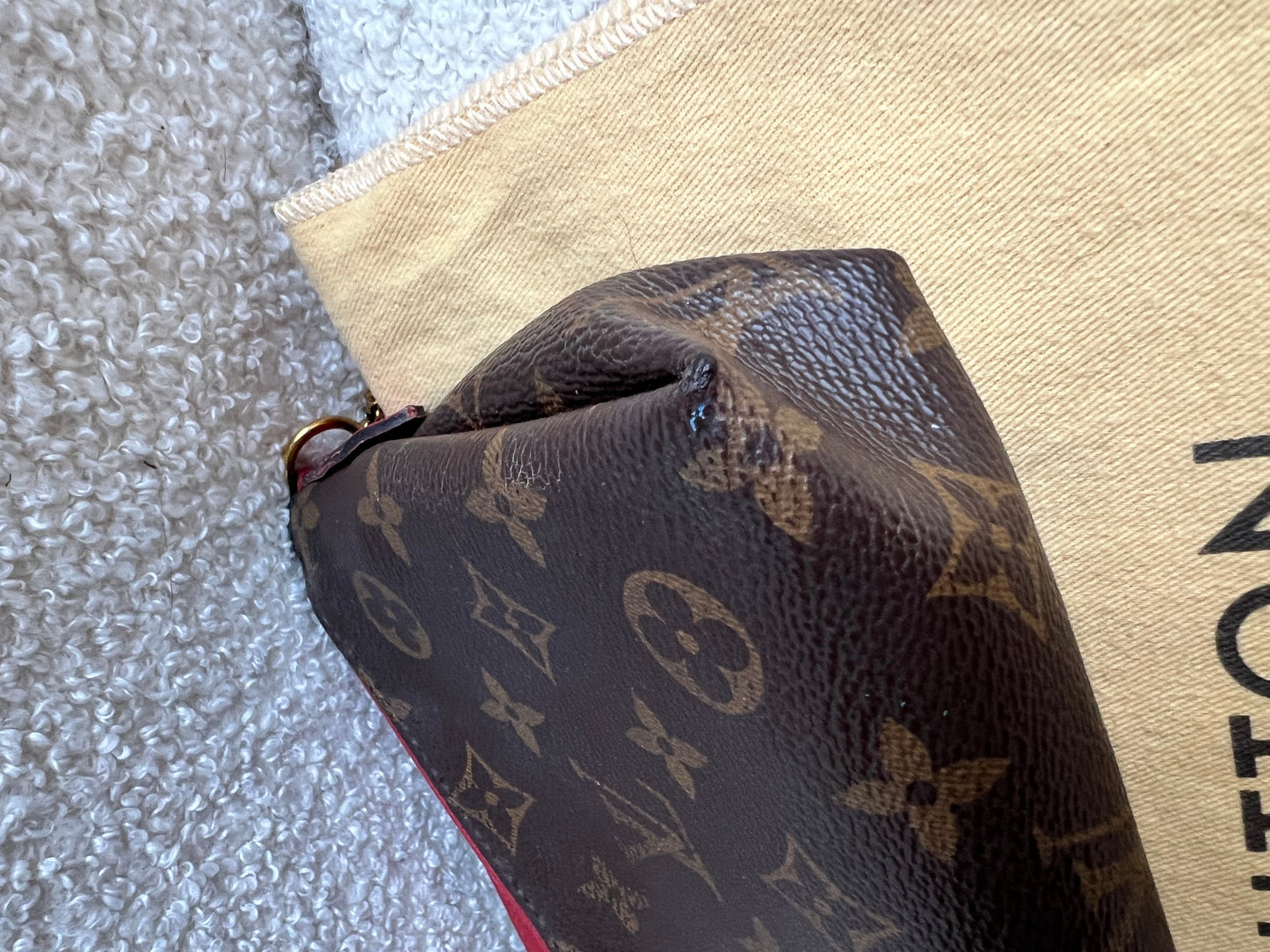 Louis Vuitton Red and Monogram Pallas Pochette