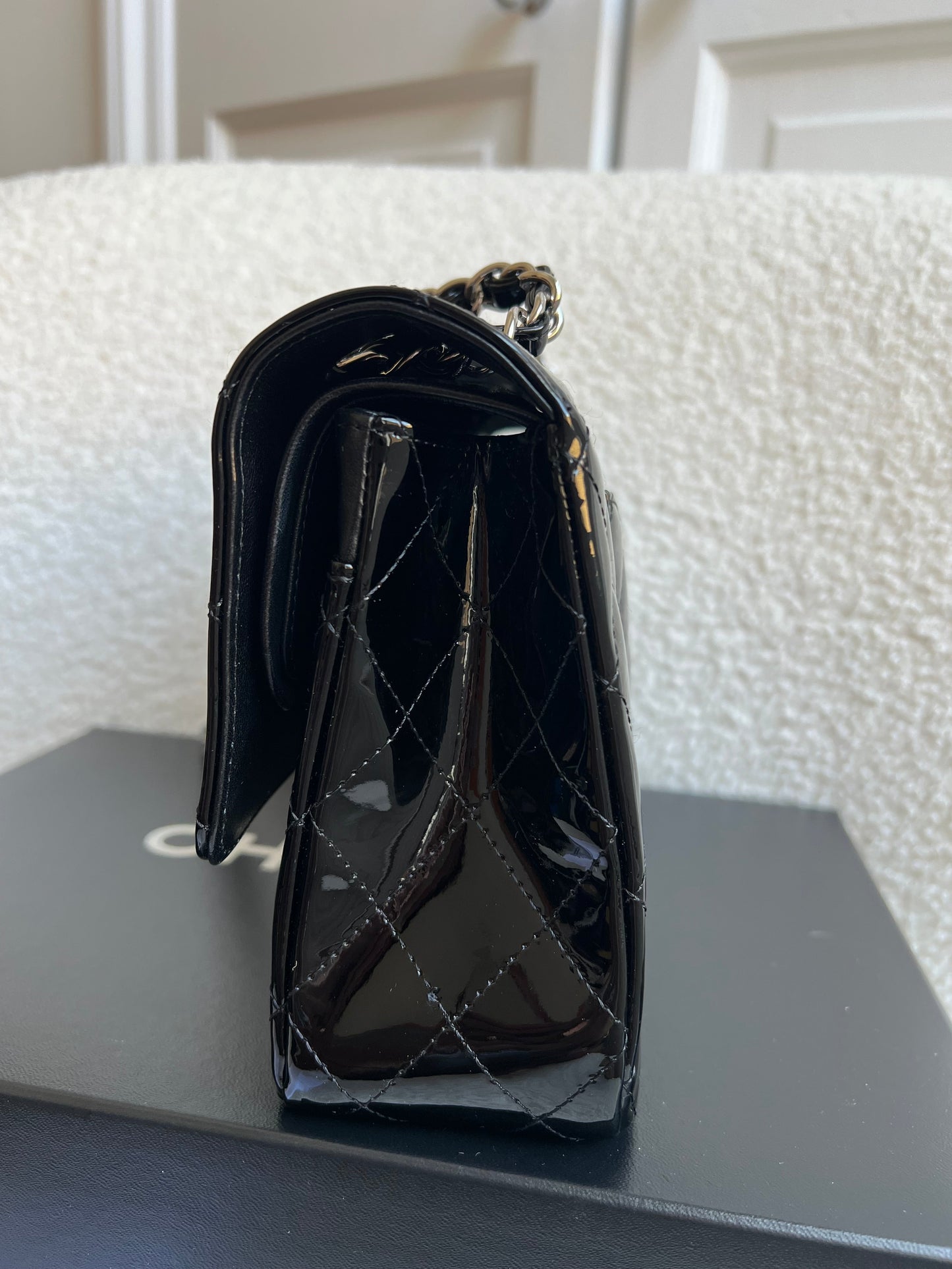 Chanel Medium Classic Flap in Black Patent Leather