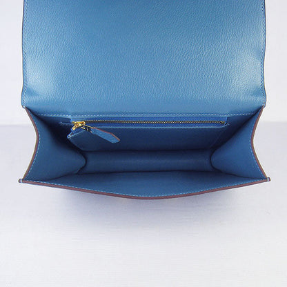 Luxury Hermes Constance Cowskin Leather Bag Blue Golden