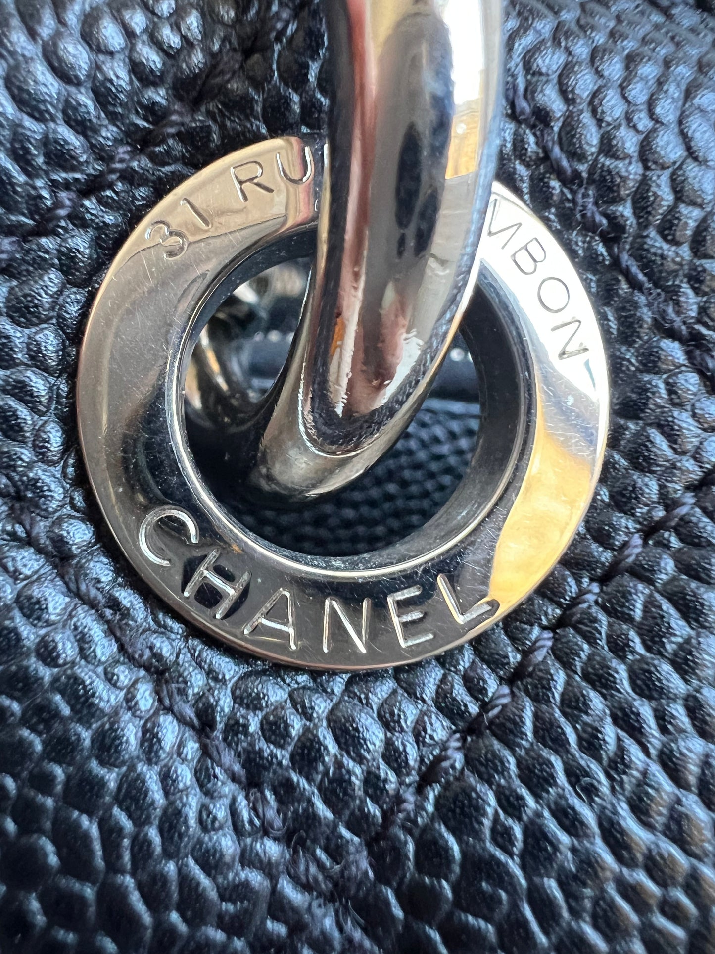Chanel Black Caviar Grand Shopper Tote (GST) Silver Hardware