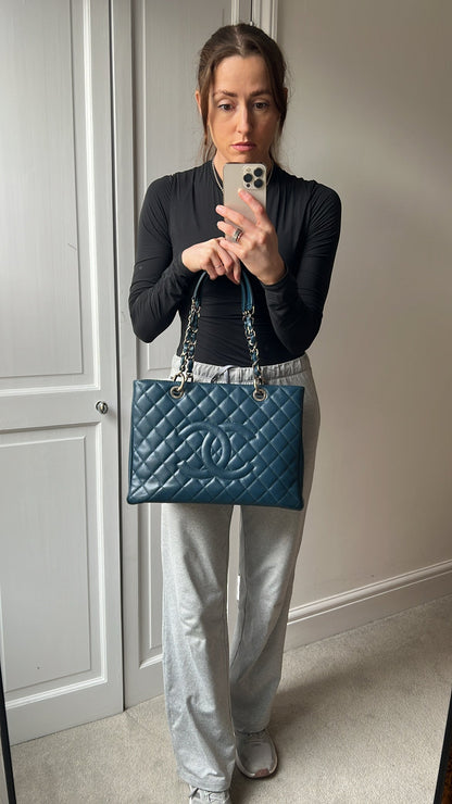 Chanel Dark Blue Blue Caviar Grand Shopper Tote (GST)