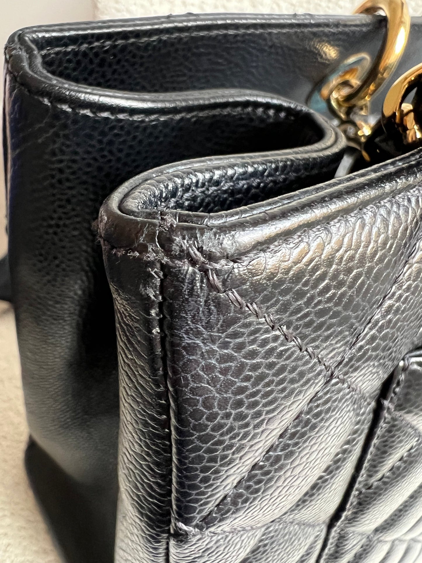 Chanel XL Black Caviar Grand Shopper Tote Gold Hardware (GST)