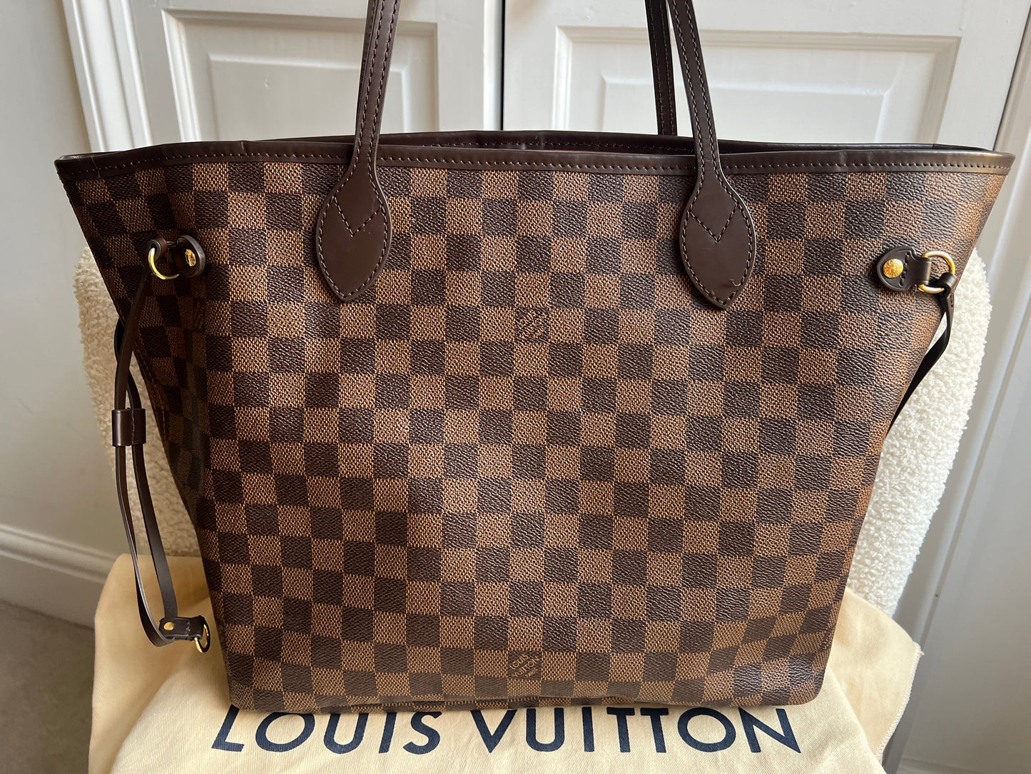 Louis Vuitton Neverfull MM Damier Ebene Rose Ballerine (RRP £1470)