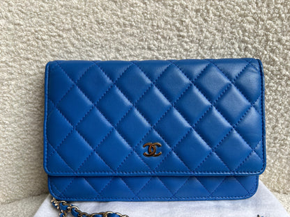 Chanel Blue Lambskin Wallet on Chain (RRP £2,930)