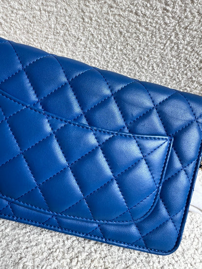 Chanel Blue Lambskin Wallet on Chain (RRP £2,930)