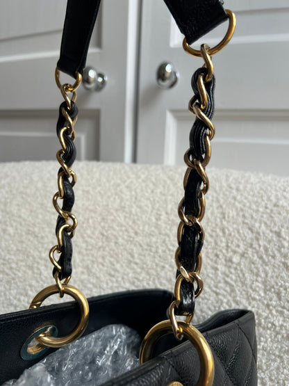 Chanel XL Black Caviar Grand Shopper Tote Gold Hardware (GST)