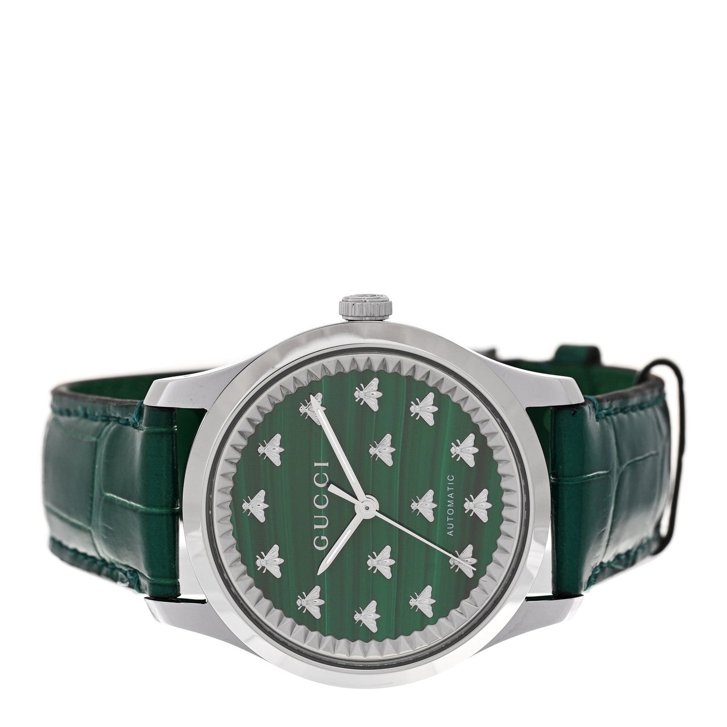 Stainless Steel Alligator Malachite 38mm G-Timeless Bee Automatic Watch