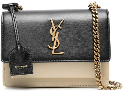 LOGO PLAQUE PANELLED LEATHER CROSSBODY BAG
