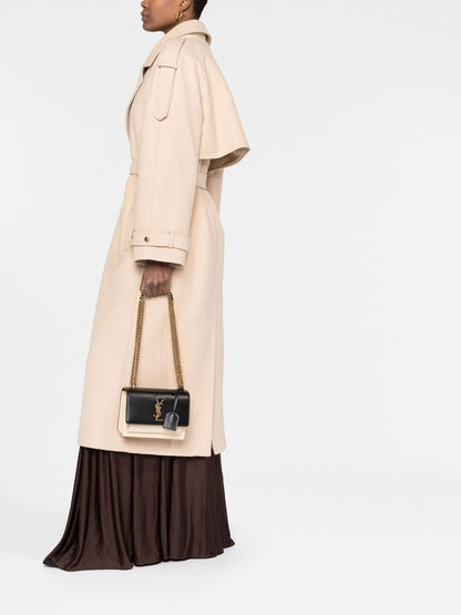 LOGO PLAQUE PANELLED LEATHER CROSSBODY BAG