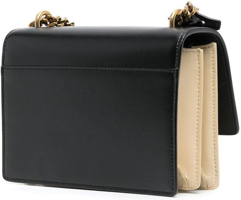 LOGO PLAQUE PANELLED LEATHER CROSSBODY BAG