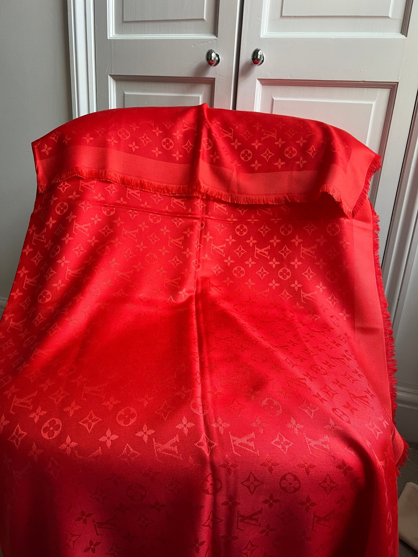 Louis Vuitton Red Monogram Shawl (RRP £475)