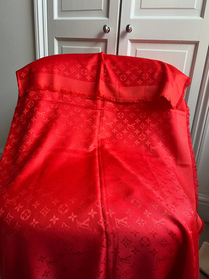 Louis Vuitton Red Monogram Shawl (RRP £475)