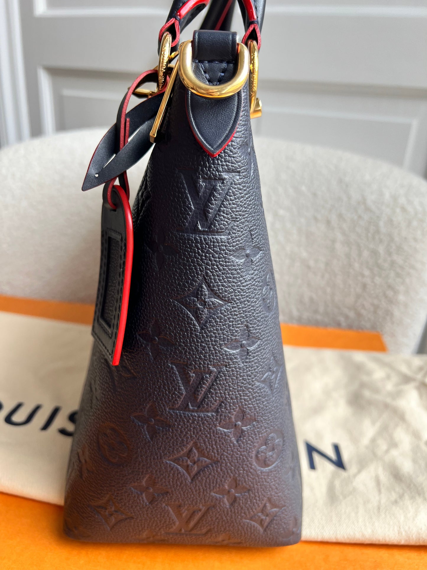Louis Vuitton V Tote MM Navy Empreinte (RRP £2,390)