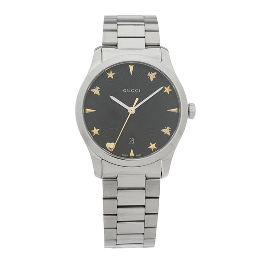 Stainless Steel 38mm G-Timeless Charm Quartz Watch Black