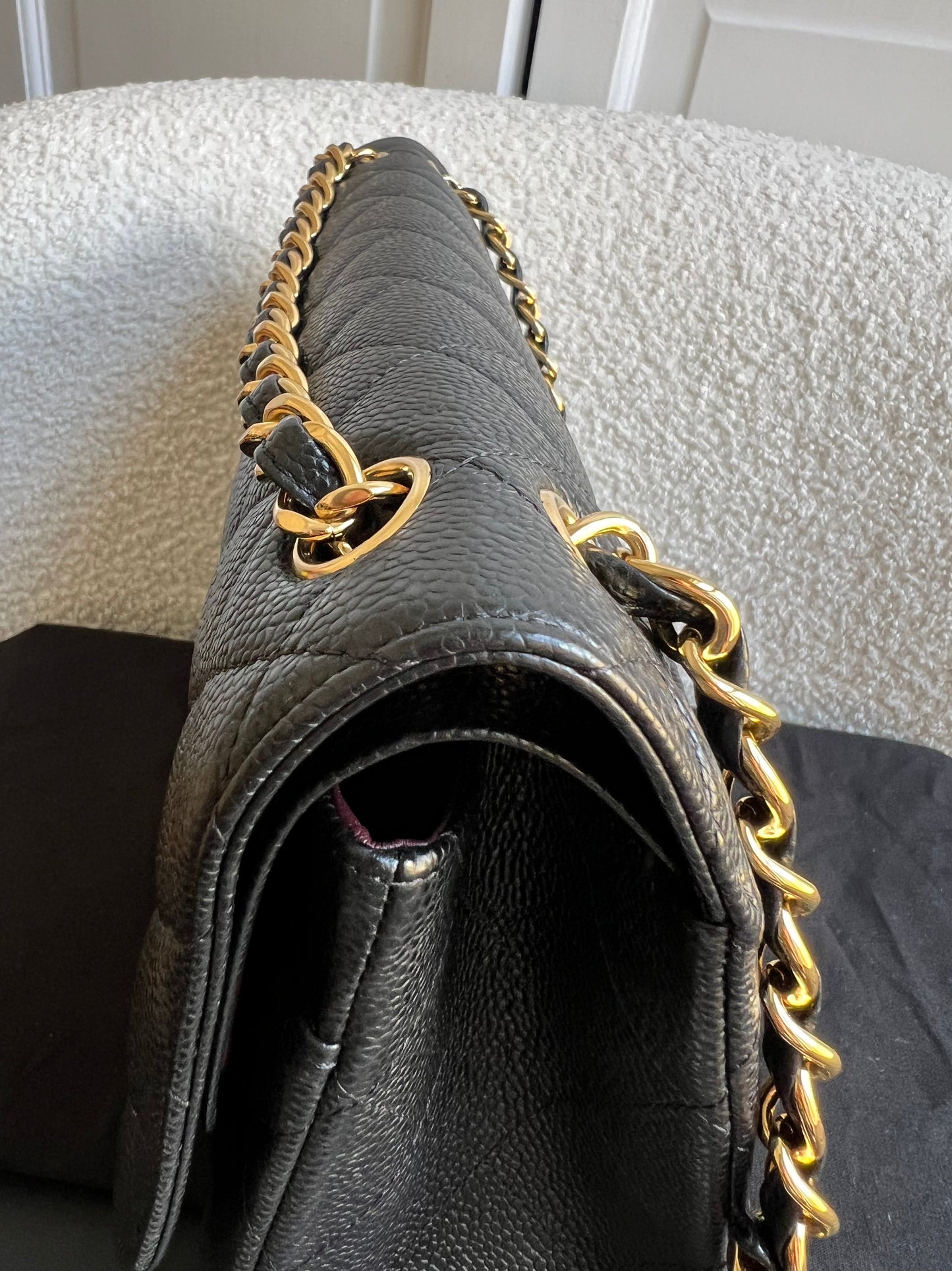 Chanel Jumbo Double Flap in Black Caviar with gold hardware (RRP £9830)