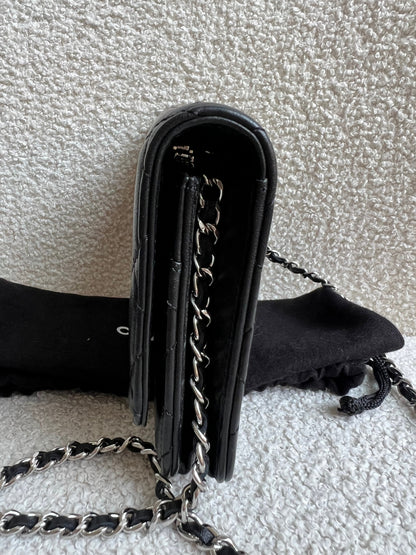 Chanel Wallet on Chain in Black Lambskin Silver Hardware (RRP £2,930)